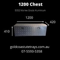 1200 Chest Rectangle Flat Lid  Aluminium Checker Plate Tool Box image