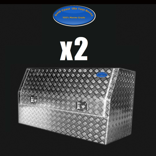 3/4 Open Door 1500x530x820 Aluminium Tool Boxes x2 + FREE BINS