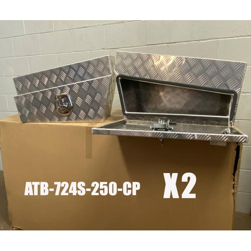 Under Body Slant Tool Box 750x250x400 Checker Plate